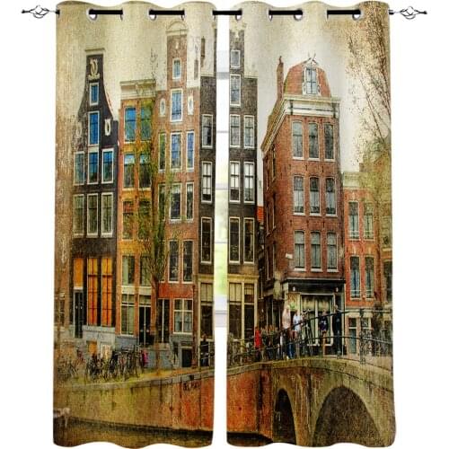 Amsterdam Netherlands European Vintage Window Treatments Curtains Valance Window Curtains Dark Window Blinds Living Room Curtain