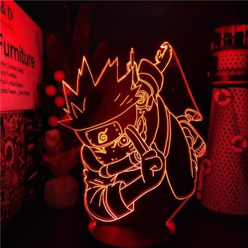 Uzumaki Naruto Anime Figure 3D Night Light Naruto Shippuden Manga Luminaria Kawaii Room Decor LED Lampara Kids Xmas Gifts Lamp