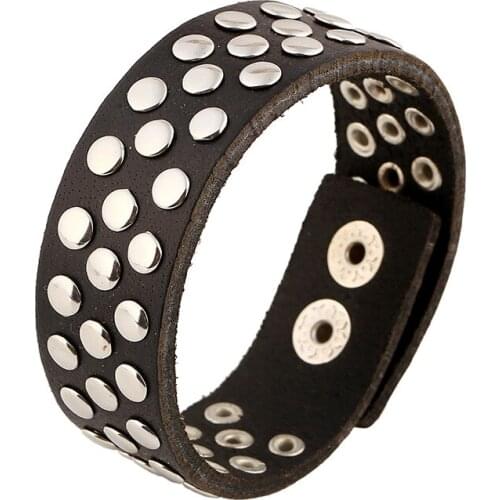 Trendy Charm Silver Punk Genuine Leather Wrap Bracelets For Men Short Narrow Adjustable Women Jewelry Bracelets