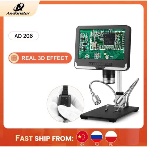 Andonstar hot Digital Microscope for soldering AD206 1080P Soldering Microscope for Phone watch Repairing SMD/SMT Black & White