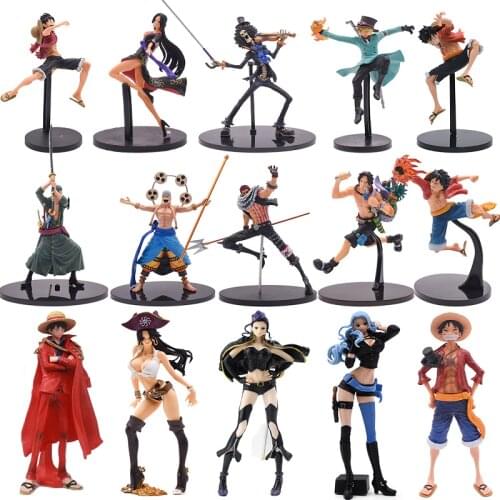 Action Figure One Piece Monkey D Luffy PVC Model Figurine 3D2Y Big Standing Straw Hat Zoro Ace Anime Collectible Model Dolls Toy