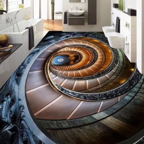 Custom Photo Wallpaper Modern Abstract Art Floor Mural Paintings Living Room Bathroom Floor Self-adhesive Waterproof Wallpaper
