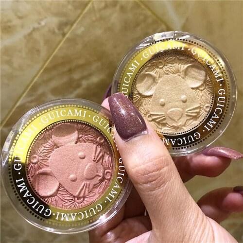 Highlight blush one plate flash powder face nose shadow bright dual-use diamond cute Face Contour Bronzers High Gloss Powder