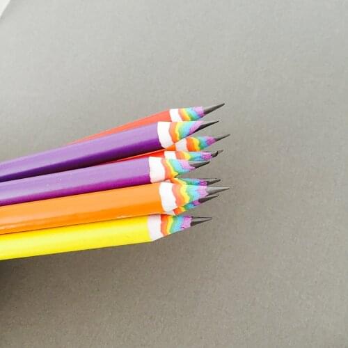 10pcs New Colorful Rainbow Pencil Drawing Pencil For School Office Creative Stationery Paper Pencils Kids Gift Set writing