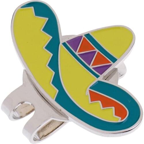 Golf Ball Marker Alloy Golf Hat Clip Multi Color Cowboy Hat Design
