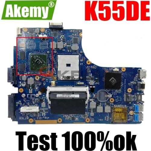AKEMY K55DE Laptop Motherboard For ASUS K55DE A55DR K55DR K55D K55N K55 Test Original Mainboard