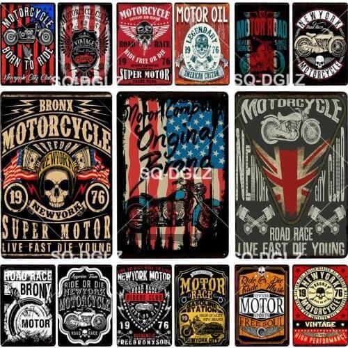 Motorcycle Metal Sign Plaque Metal Vintage Decor Pub Bar Decoration Tin Sign Plate Posters Home Decor