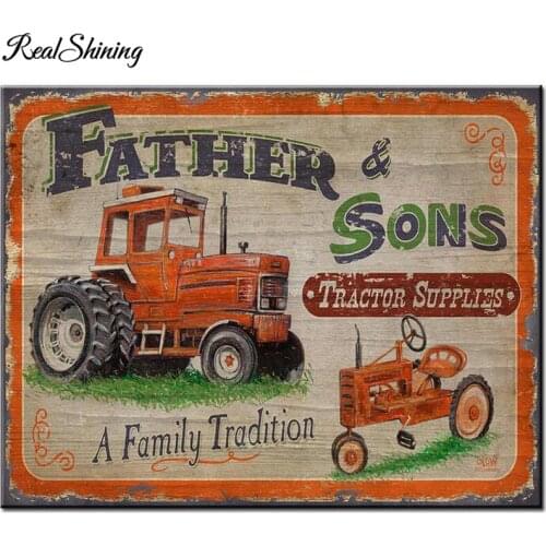 DIY Full Square Round drill 5D Diamond Painting Farm Tractor Car Needlework Gift diamond embroidery Cross stitch FS6620