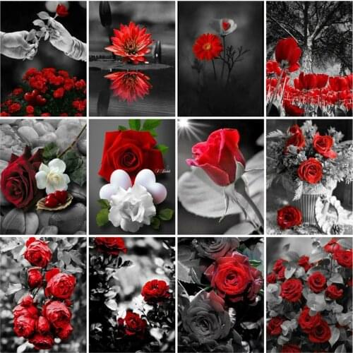 DIY 5D Diamond Painting Rose Cross Stitch Kit Embroidery Mosaic Art Picture Diamond Setting of Rhinestones Diamond Paint