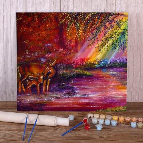 Natural Scenery Rainbows End Painting By Numbers Package Oil Paints 50*70 Painting On Canvas Decorative Paintings Drawing