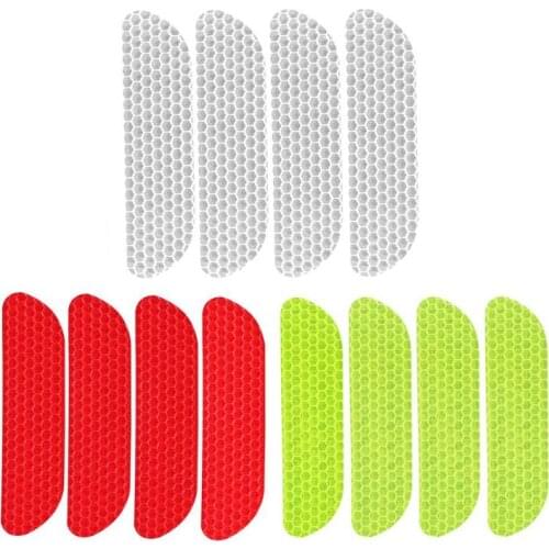 4Pcs Open Car Door Stickers Auto Warning Mark Reflective Strips Tail Rear Reflective Tape Driving Safety Car Styling Accessories