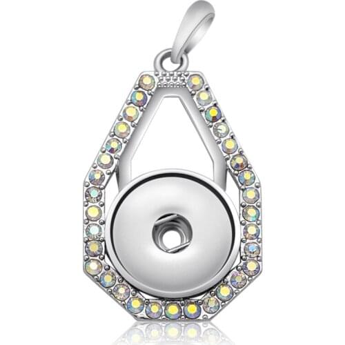 New Beauty Crystal rhinestone pendant snap necklace chain 60cm fit 18mm snap buttons XL0216 wholesale