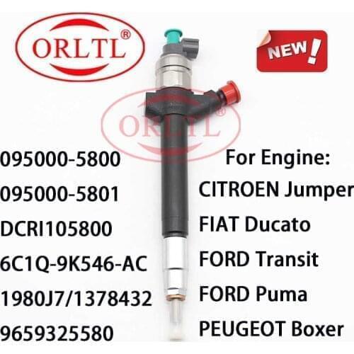 ORLTL New Diesel Common Rail Fuel Injector 095000-5800 5801 DCRI105800 6C1Q-9K546-AC For PEUGEOT Boxer 1980J7,1378432