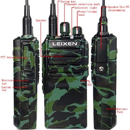 Baofeng 25W Transmit Power UHF 400-480MHz FM Ham Two Way Radio LEIXEN NOTE Long-Distance Camouflage Walkie Talkie Interphone