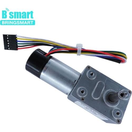 JGY-370GB Worm Gear DC Encoder Motor 12V 5-128RPM Cover Dustproof Self-Lock Reversible For Automatic Curtain Machinery Parts