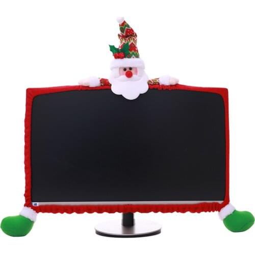 Christmas Computer Cover 3D Christmas Decoration Dust-Proof Protective Cover for Xmas Home Office Decor Christmas Decoration LBS