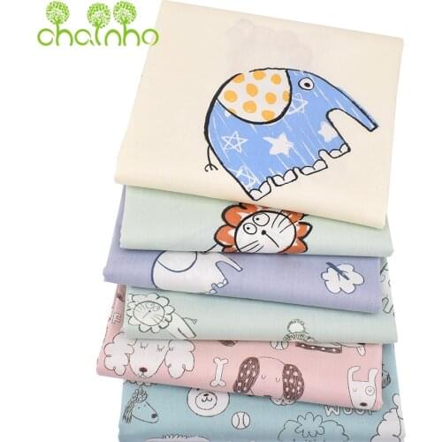 Chainho,Cartoon Animals Series,Printed Twill Cotton Fabric,DIY Sewing Quilting Material For Baby&Childrens Bed Clothes&Garments