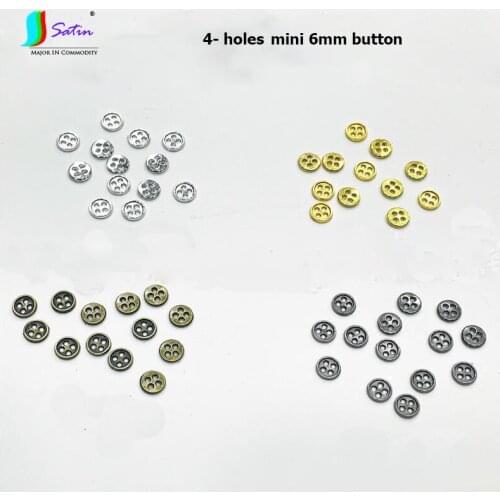 Cute Doll Baby Clothes School Bag Hat Shoe Pants Diy Sew Decoration Metal Color Small Round 4-hole Flat Cartoon Button