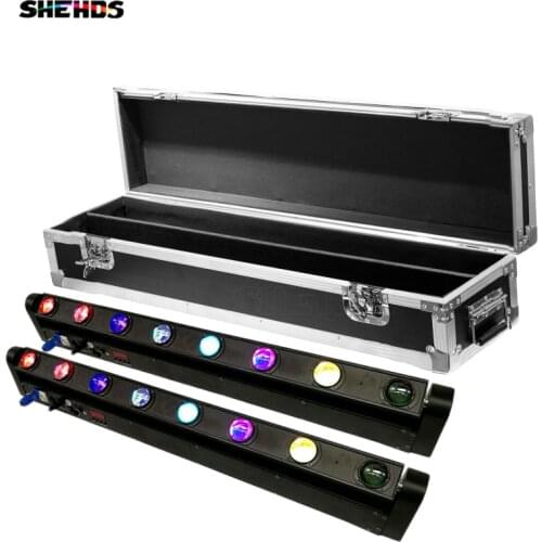 SHEHD LED Beam 8x12W RGBW led Stage moving head Lighting Flight Case High Power With Professional For Party KTV Disco DJ Indoor