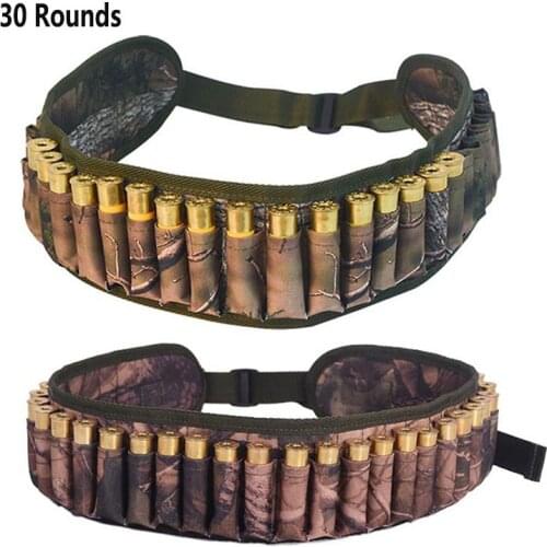 Tactical 30 Rounds Bandolier Belt 12 Gauge Cartridge Pouch Hunting Shotgun Shell Ammo Waist Belt Holder Airsoft Accessories