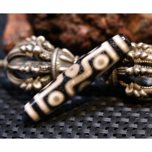Treasure Magic Power Tibetan Old Agate 9 Eye of kingdom dZi Bead Amulet Timestown UPD2119A1