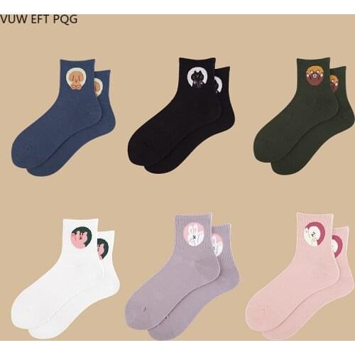 Hip hop Street Cotton Colorful Cartoon Cute Funny Happy Socks For Girl Christmas Gift Womens Socks Sweetheart Style