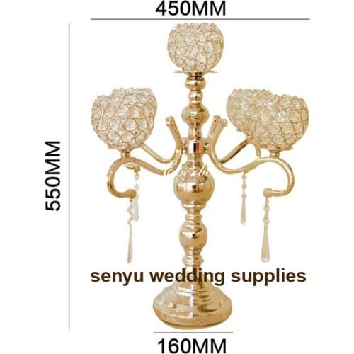 12pcs ）New design sale wedding crystal candelabra centerpiece;Customized crystal candle holder centerpiece decoration senyu0587