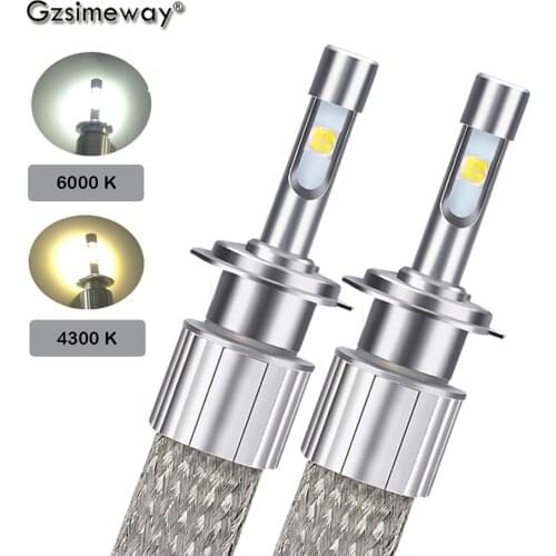 2PCS H11 LED H7 H8 H9 Car Headlight 12V D2H H1 H4 HB4 9006 HB3 9005 H3 Bulbs 4300k 6000K White XHP50 Chip 20000LM Auto Fog Lamp