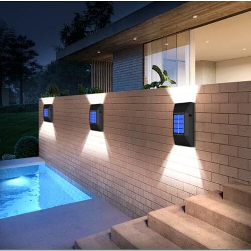 2pcs Solar Power Garden Wall Light UP and Down Outdoor Security Lamp Waterproof