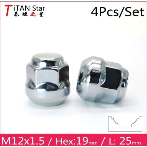 4PCS M12x1.50 OEM OE Stock Factory Wheels Rims Acorn Ball seat Lug Nuts 25mm 1.5 Hex19mm For Honda Accord Fit City XRV Acura