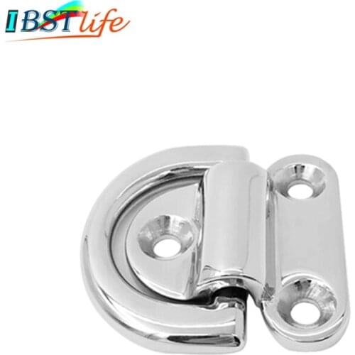 6mm Mirror Polish Marine Grade 316 Stainless Steel Boat Lashing D Ring Tie Down Cleat for Yacht Motorboat Truck