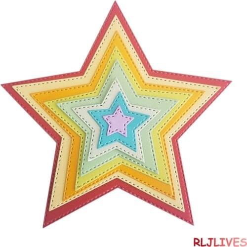 8pcs Scrapbook DIY Album Card Paper Card Maker Metal Die Cut Basic Stars sewing Thread Cutting Dies