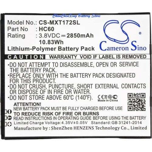 Cameron Sino 2850mAh Battery HC60 for Moto C Plus, Moto C Plus Dual SIM, XT1723, XT1724, XT1725