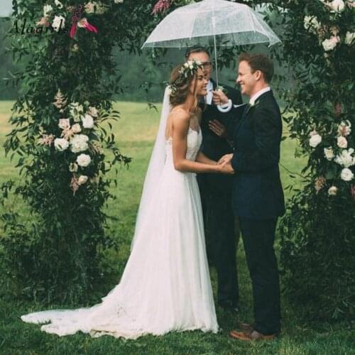 Alagirls Wedding Dress Boho Summer Chiffon Beach Wedding Dress Elegant Wedding Party Gown Bridal Dress