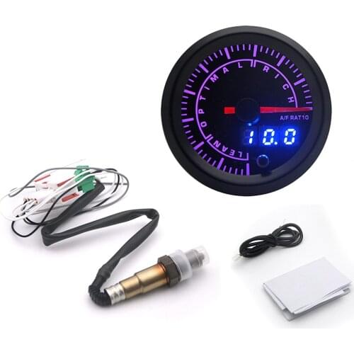 52mm 7 Colors LED Car Auto Air Fuel Ratio Gauge With Narrowband O2 Oxygen Sensor Car Gauge Fit for 12V Car OEM: 0258006028
