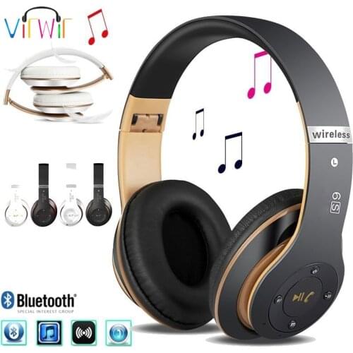 Bluetooth Wireless Music Headphones Bass HIFI Headphone Portable Foldable 3D Headset For Xiaomi Iphone with mic Support SD Card