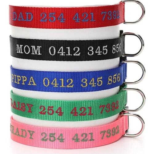 Large Dog Necklace Customized Made Embroidered Customized Anti Pet Necklace Teddy Golden Dog Collars Necklace, Collars-007