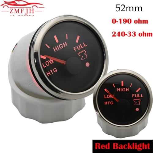 52MM Gauge HTG Sewage Level Gauge Low High Full Waterproof Boat Sewage Level Meter Marine Holding Tank Level Gauge 0-190ohm