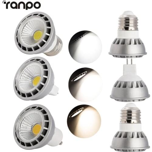 E27 GU10 MR16 LED COB Spotlight Dimmable15W Spot Light Bulb Ultra Bright Lamp DC 12V 110V 220V Or 85-265V Warm Cool White
