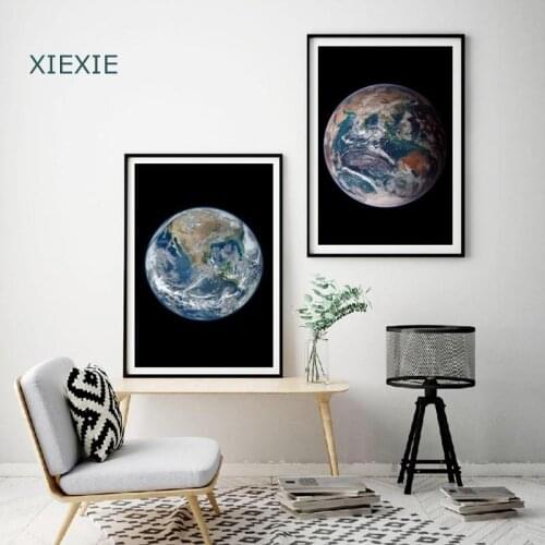 Earth Canvas Painting HD Photography Cosmic Objects Posters And Prints Modular Wall Pictures For Room Modern Home Decoration