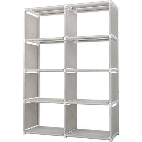 5 Tiers 8 Cube Bookshelf Nonwoven fabric Book organizer storage cabinet Assembly wall Children shelf bookcase Home Furniture