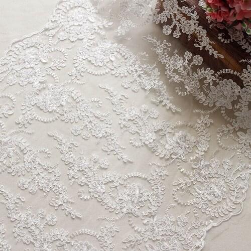 Embroidery lace accessories bridal wedding dress diy handmade lace clothing clothes sequin lace fabric cloth