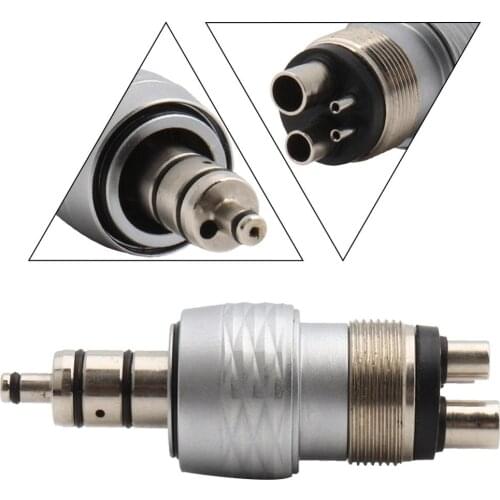 4Holes Metal Adaptor/Coupler Fits Dental High Speed Handpiece Coupling Air Turbine Midwest M4