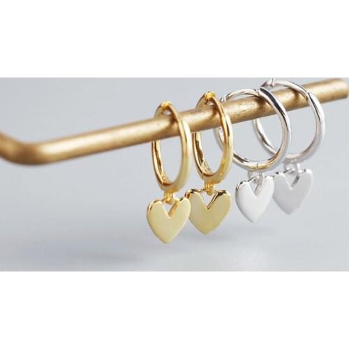 S925 Silver heart pendant earrings Ladies new fashion sweet romantic earrings