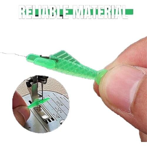 Mini Sewing Machine Needle Threader With Hook Plastic Stitch Insertion Tool Elderly Quick Automatic Changer Craft Accessories