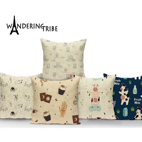 Cartoon Cow Decorative Cushion Covers Kawaii Bear Pillow Cases Decorativ Cute Penguin Sofa Cushion Cover Dakimakura Pillow Case