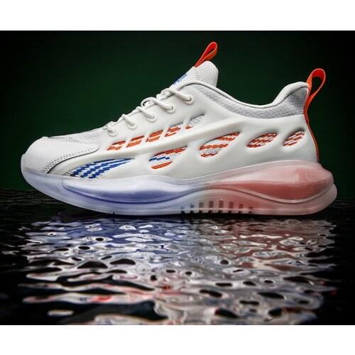 Mens Luminous Rainbow Jelly Light Running Shoe Non-slip TPU Wear-resistant Colorful Sole Casual Reflective Sneakers Comfortable