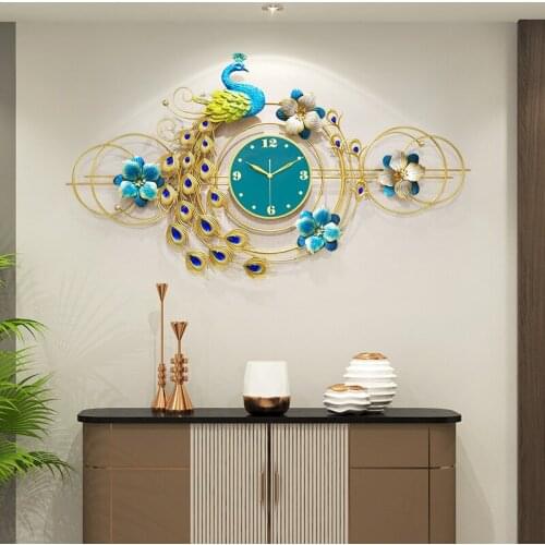 Peacock Wall Decoration Wall Clock Creative Trend Living Room Sofa Porch TV Background Wall Three-dimensional Decoration Clock