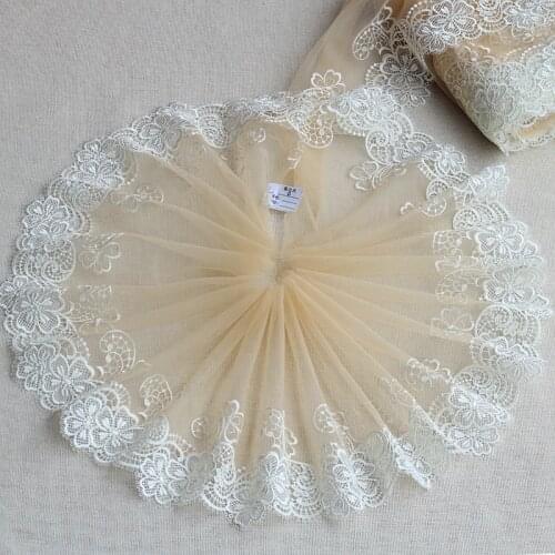 New High Quality Lace Ribbon Width 19cm Lace Trim DIY Embroidered For Sewing Decoration African Lace Fabric Ribbon