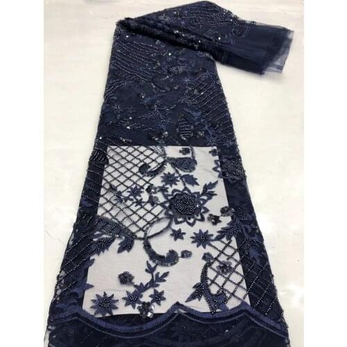 The new exquisite sequins + bead tube flower tulle embroidered lace, the fabric is comfortable, suitable for fashionable ladies